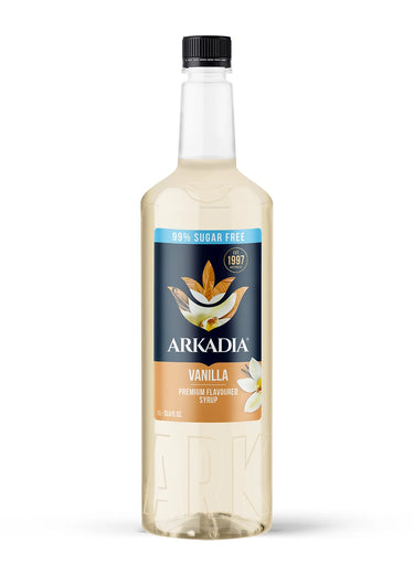 Arkadia 99% Sugar Free Vanilla Syrup 1L – Gluten Free, Halal, Coffee, Frappe